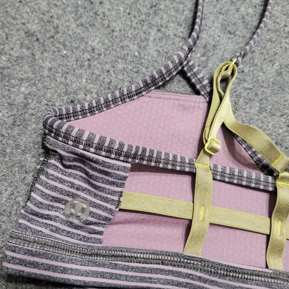 Lululemon Bra Women 4 XXS 2XS Hyper Stripe Seek The Heat Bralette Yoga Athletica